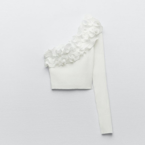 NWT zara asymmetrical white top - Picture 5 of 6